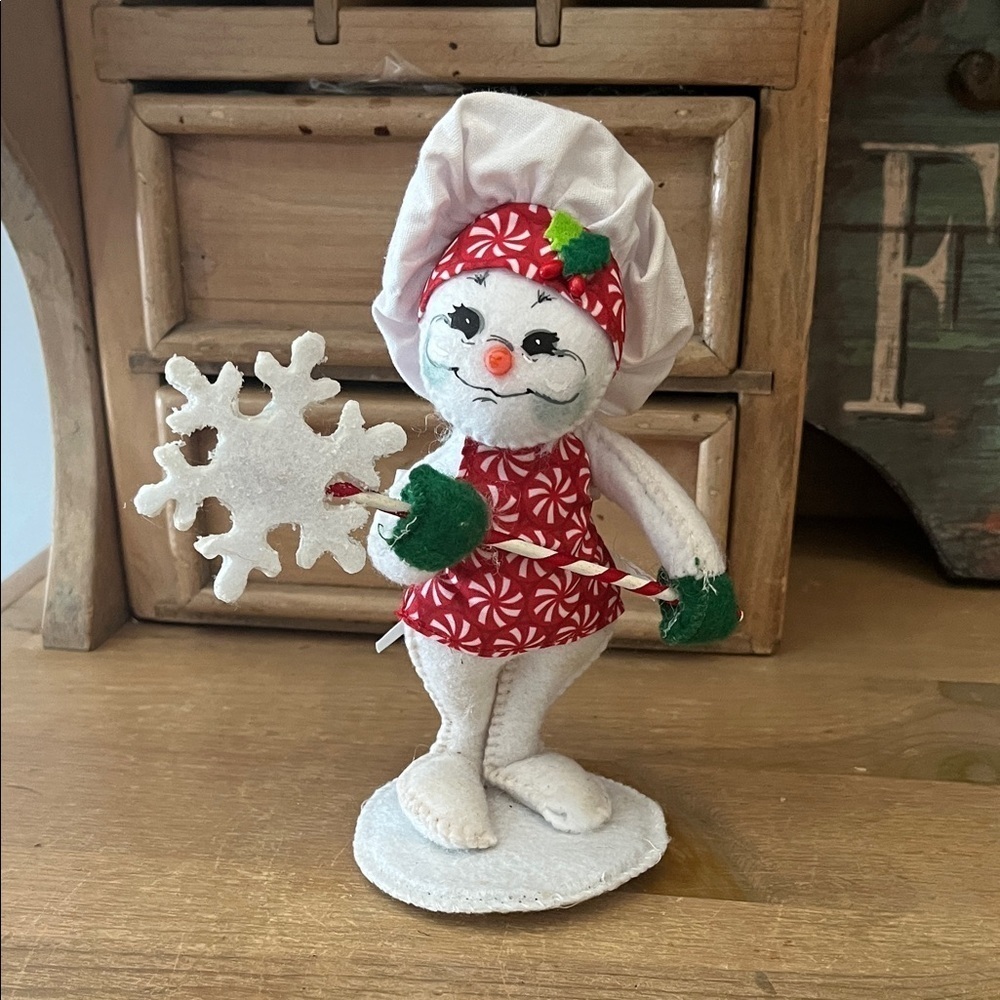 Annalee Peppermint Chef Snowman Snowflake Lollipop 6” Christmas